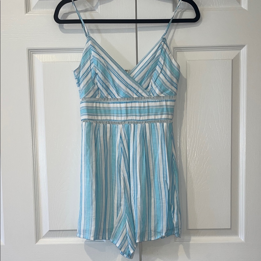 Francesca’s Striped Blue & White Romper
